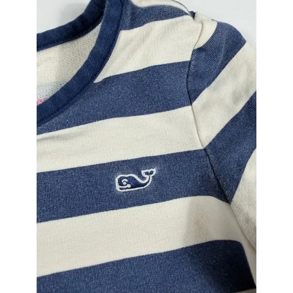 Vineyard Vines Whale Stripe Peplum Top & Whale Print Leggings Set Size 2